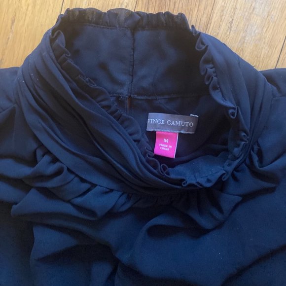 Vince Camuto Black Sleeveless High Neck Blouse - Picture 4 of 7